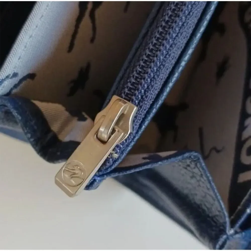 Longchamp‎ Le Pliage Cuir Zip Around Wallet - Navy
